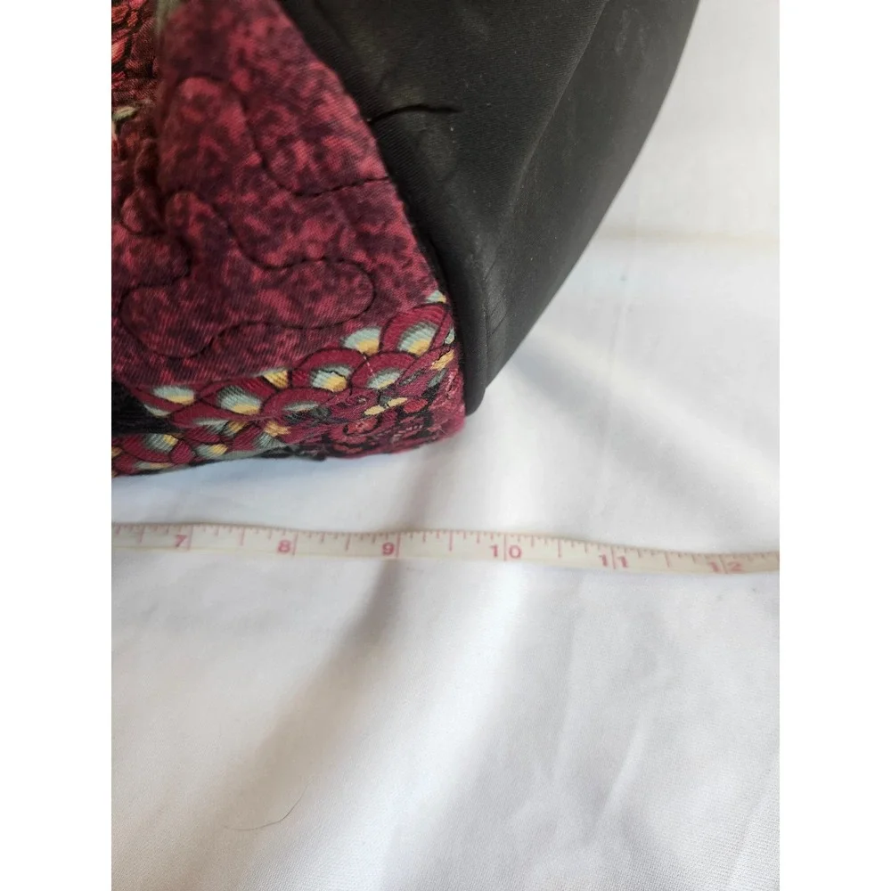 Donna Sharp Quilted Patchwork Shoulder/Tote Bag Burgundy Black Floral Paisley